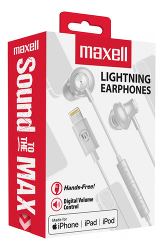 Auricular Maxell M.libres Stereo Lightning M5 Blanco