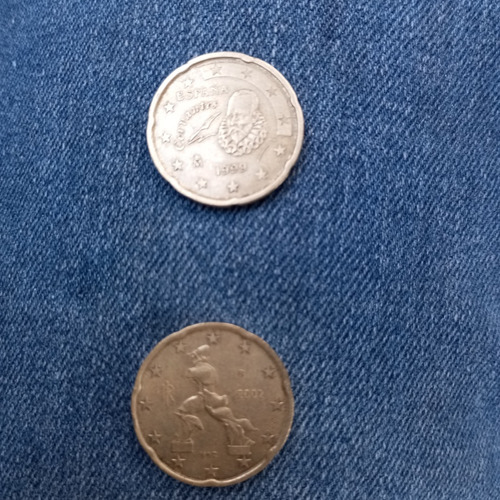 Monedas De 20 Cent Euro De España Y Italia Antiguas 