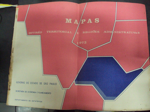 R/m - Antigo Mapa Divisão Territorial E Regiões Adminis 1973