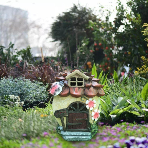 Adornos solares para jardín al aire libre, Fairy House Of