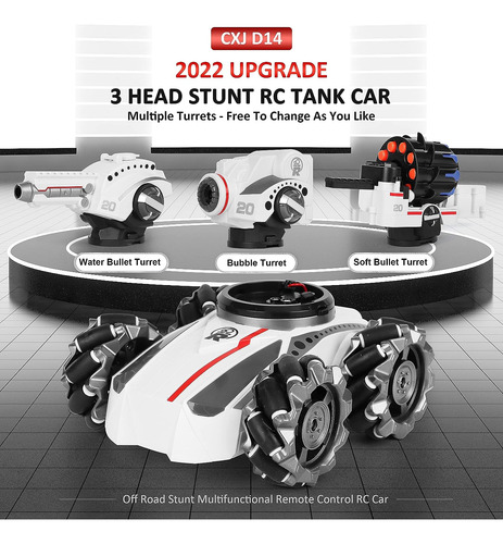 Cxj 3 Head Rc Tank Car, Shooting Water Bullets(bomb) Remo...