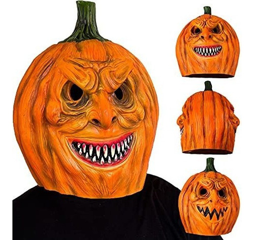 Ifkoo Halloween Máscara De Cabeza De Calabaza De Dos Caras 