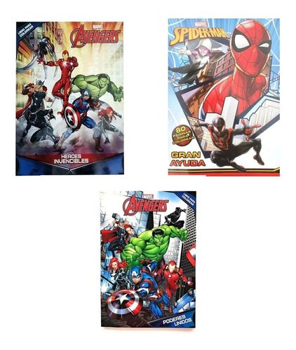 3 Libros Para Colorear Spiderman,avengers, Avengers / Nuevos