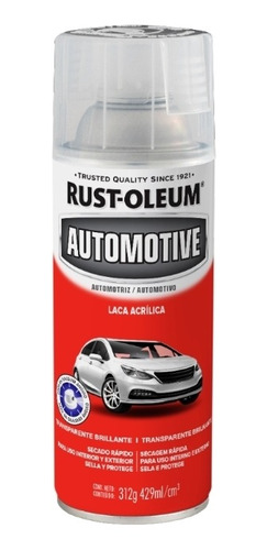 Laca Transparente Acrílica Automotor Auto Rust Oleum