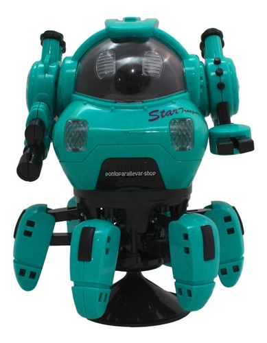 Juguete Robot Bailarín Hexápodo Pulpo 360 Luces Leds Sonido Color Verde