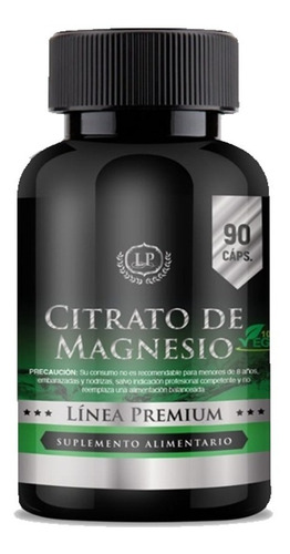 Citrato Magnesio Premium - 90 Capsulas - 3 Meses Tratamiento