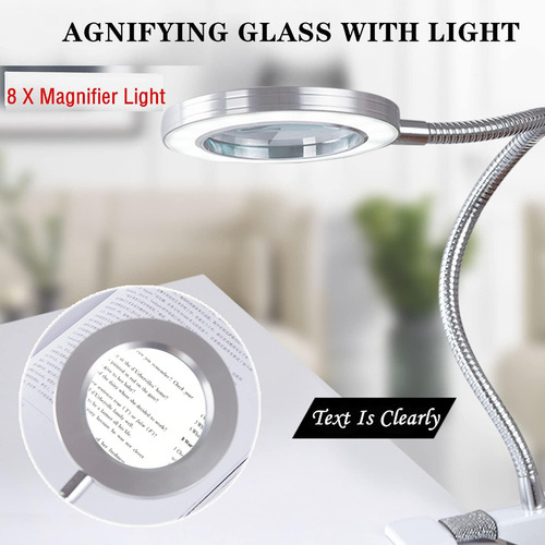 Lupa Con Luz Y Soporte Lámpara De Escritorio Con Luz Led Ali
