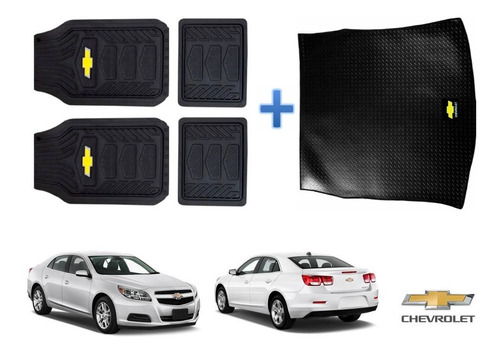 Tapetes Logo Chevrolet + Cajuela Malibu 2013 A 2015 Kit 5pz