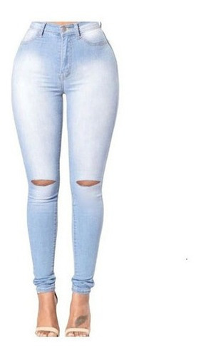 Jeans Mujer Skinny Pantalón Mezclilla Rotos Rasgados [u]