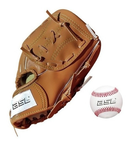 Set Guante Baseball 9  + Pelota Pelota Cosida Bsl Kit Cuotas