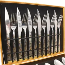 Comprar Kit Faqueiro Talheres Com Maleta 24 Peças Em Inox Cu002F Dourado