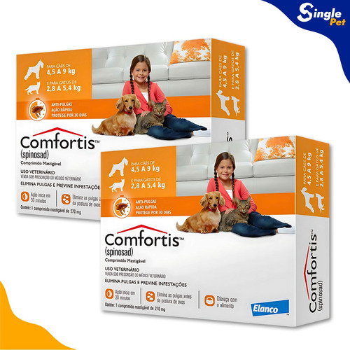 Comfortis Antipulgas Cães Gatos 270mg - Kit 2 Unidades