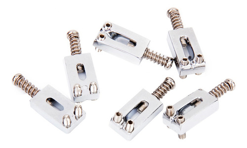 Imagen 11 de 11 de Set 6pcs Sillines De Puente Cromado Para Guitarra Eléctrica