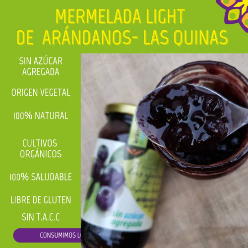 Mermelada Light De Arándano Las Quinas - Sin Azúcar Agregada