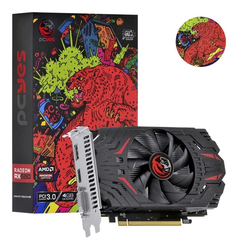 Placa De Vídeo Pcyes Amd Radeon Rx 550 4 Gb 