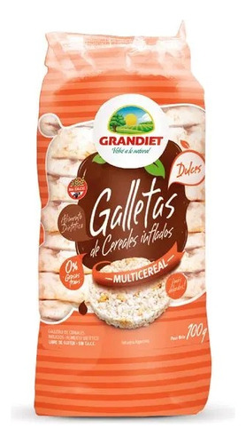 Galleta De Arroz Grandiet Multicereal Dulce 100g Sin T.a.c.c