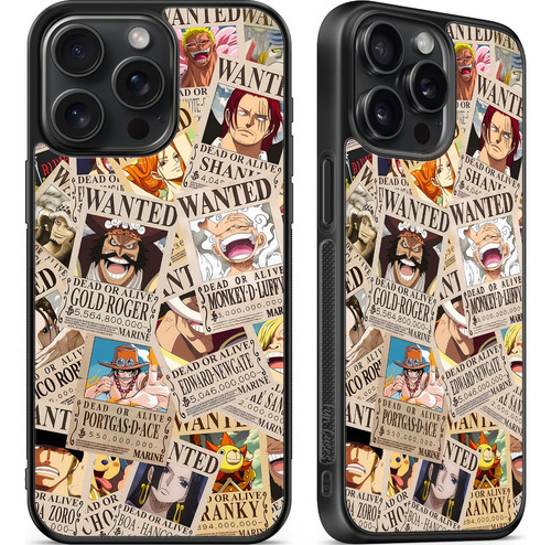Funda One Piece Monkey D Luffy Zoro Nami Robin Shanks Roger Negro Samsung Galaxy S22