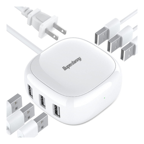 Superdanny - Mini Estacin De Carga Usb De 40 W 8a, Cargador