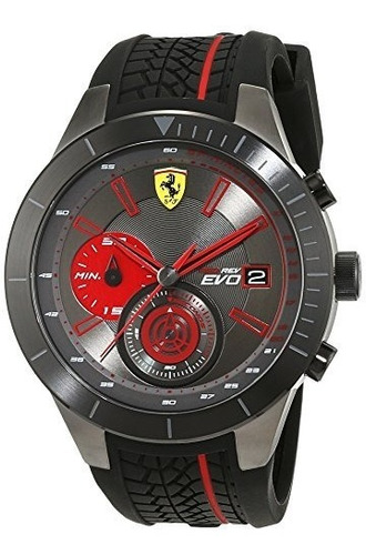 Reloj Ferrari Para Hombre 0830341 Color Gris Correa De Goma