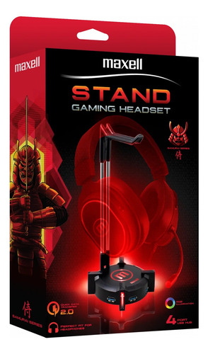 Soporte De Audífonos Gamer Con 4 Puertos Usb Samurai Series