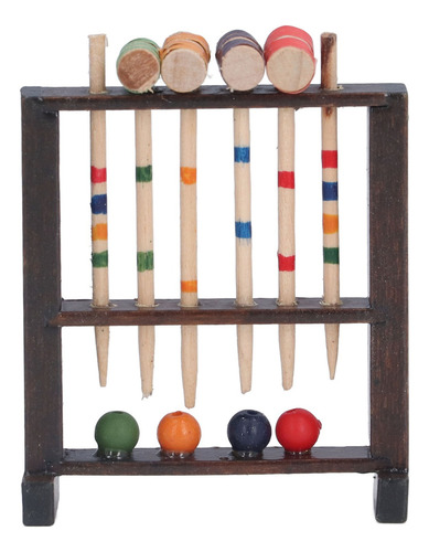 Mini Croquet Jogo 1/12 Escala Dollhouse Acessório Ature