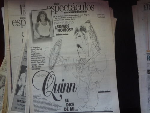 Clarin Espectaculos 1995 Anthony Quinn Daisy Fuentes Montaña