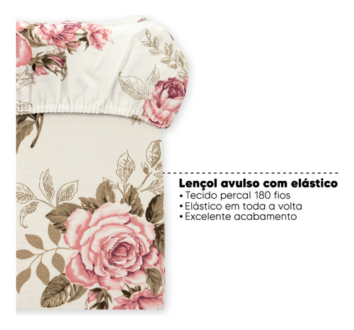 Lençol Casal Avulso Com Elástico Estampado 180 Fios 40 Cm Cor Oceano Desenho do tecido Estampas