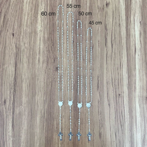 Imagen 5 de 9 de Collar Rosario Medalla San Benito Plata 925 55 Cm Agálea