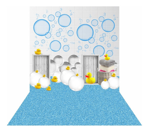 Fundo Fotográfico Pet Shop 1,20 X 1,70 M Tecido Sublimado 3d Cor Banho - Ja1023 Desenho Impresso Modelos