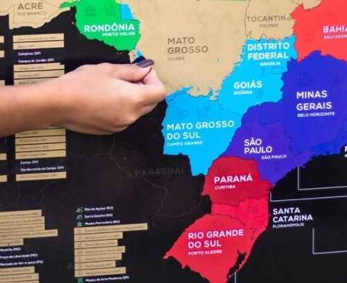 Imagem 5 de 10 de Combo 2x Mapa Mundi + 1x Mapa Do Brasil Unlocked Sem Moldura