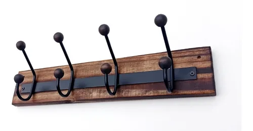 Perchero de hierro y madera sales