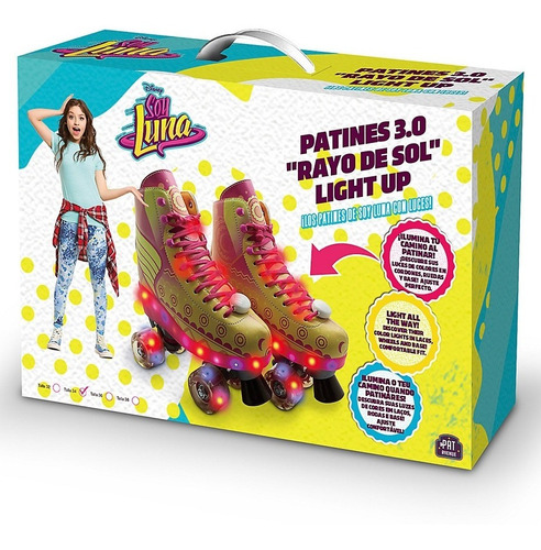 Patines Soy Luna Rayo De Sol Con Luces Led Original Disney