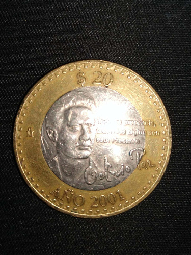 Moneda De $20, Octavio Paz, 2001.