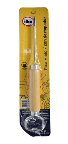 Imagen 5 de 6 de Destapador Picahielo De Acero Con Mango De Madera