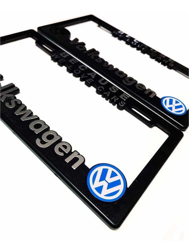 Imagen 3 de 6 de Par (2) Portaplacas Vw Wolfsburg Jetta Golf Virtus Vento Gol