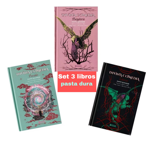 Libros 3 Pzas La Divina Comedia Dante Alighieri Pasta Dura