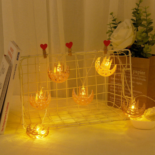 Cadena De 10 Luces Led Con Forma De Luna, Luces Decorativas
