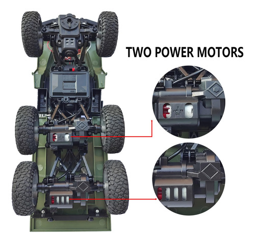 Camión Militar Rc 6x6 Escala 1/16 Rock Ejército Control Remo Color Personaje