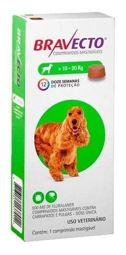 Bravecto Antipulgas Bulldog Francês Para Cães 10 A 20 Kg