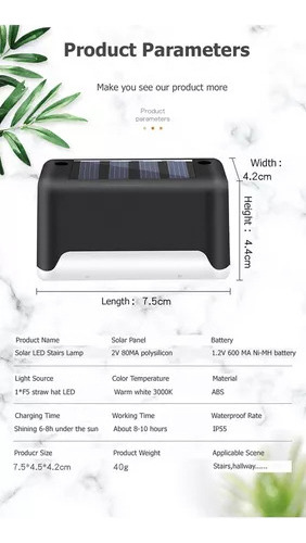 Nuevo Kit 16 Aplique Luminaria Solar Aplique Escaleras