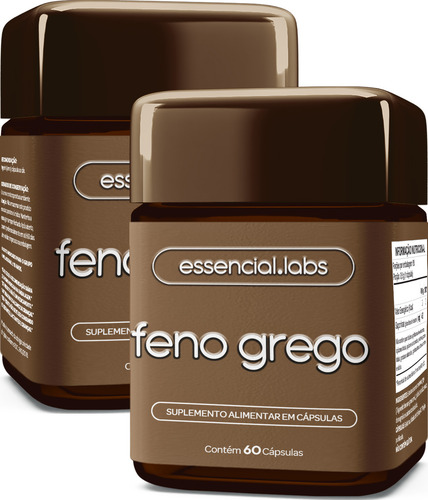 02 POTES do FENO GREGO 450mg - Fórmula Avançada com Máxima Concentração e Pureza - 120 Cápsulas