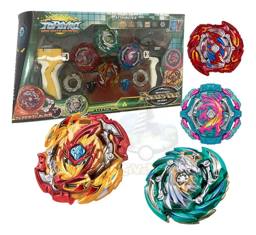 Kit Beyblade Burst Grip+lançador Varios Modelos Disponiveis