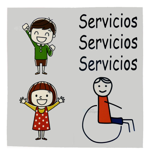 Sticker Adhesivo Servicios / Baño / Accesibilidad Universal