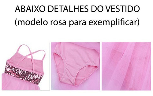 Imagem 4 de 5 de Vestido Infantil Ballet Bailarina Luxo Saia Assimétrica Tule