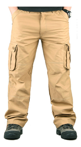 Pantalones Cargo Holgados Con Múltiples Bolsillos Parahombre