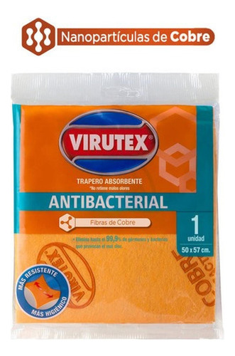 Trapero Sintético X1 Antibac Con Fibra De Cobre Virutex