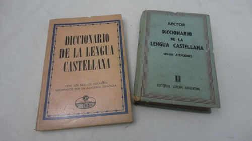 Lote De Dos Antiguos Diccionarios De La Lengua Española