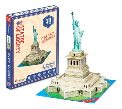 Estatua De La Libertad Puzzle 3d 31 Piezas Cubic Fun 67333 