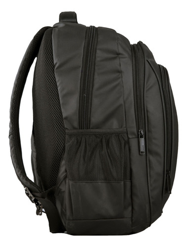 Mochila Biwo Verona Negra Porta Notebook Urbana Reforzada Color Negro