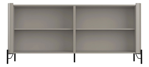 Balcão Buffet P/ Sala Porta Brise 180cm Pés Metal 100% Mdf Cor Grigio Com Dourado
